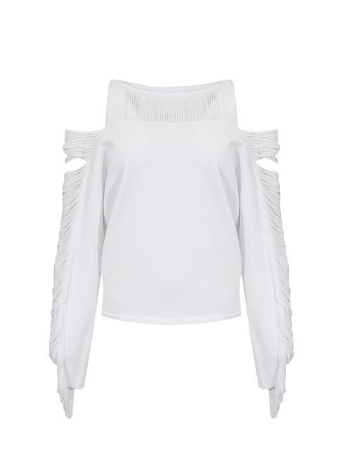 Maglia Odette in misto viscosa stretch con inserti in fili Liviana Conti | F6SA44A01-0